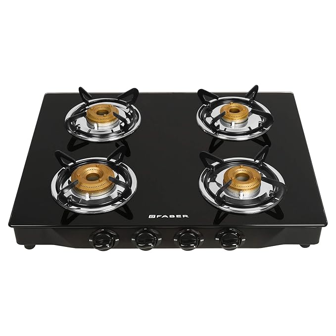 Faber Gas Stove 4 Burner Glass Cooktop